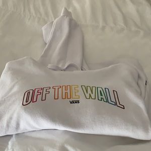 Medium vans white and rainbow cropped sweatshirt